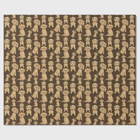 Dog Pattern Brown labradole goudendoedle Cadeaupapier (Vlak)