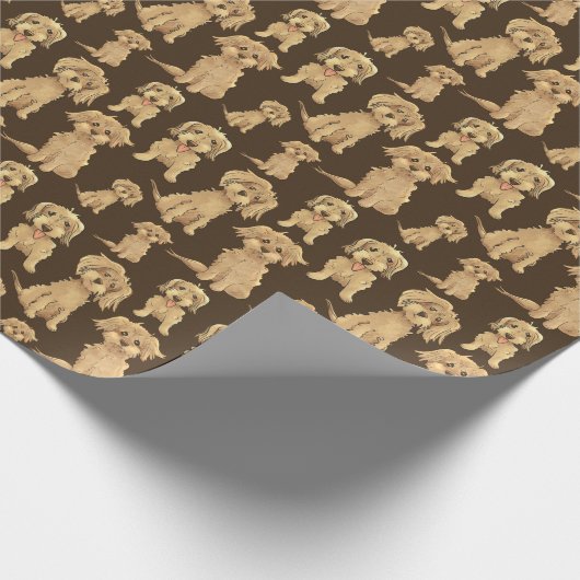 Dog Pattern Brown labradole goudendoedle Cadeaupapier (Hoek)