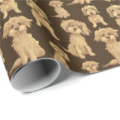 Dog Pattern Brown labradole goudendoedle Cadeaupapier (Rol Hoek)