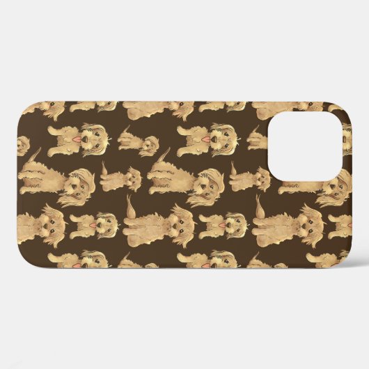 Dog Pattern Brown labradole goudendoedle Case-Mate iPhone Case (Achterkant (horizontaal))