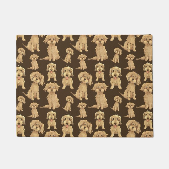 Dog Pattern Brown labradole goudendoedle Deurmat (Voorkant)