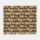 Dog Pattern Brown labradole goudendoedle Fleece Deken (Voorkant (Horizontaal))
