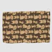 Dog Pattern Brown labradole goudendoedle Golfhanddoek (Horizontaal)