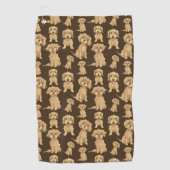 Dog Pattern Brown labradole goudendoedle Golfhanddoek (Voorkant)