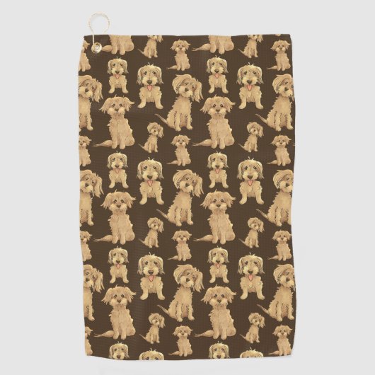 Dog Pattern Brown labradole goudendoedle Golfhanddoek (Voorkant)