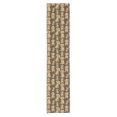 Dog Pattern Brown labradole goudendoedle Korte Tafelloper (Voorkant)