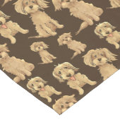 Dog Pattern Brown labradole goudendoedle Korte Tafelloper (Hoek)