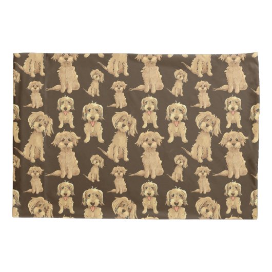 Dog Pattern Brown labradole goudendoedle Kussensloop (Achterkant)