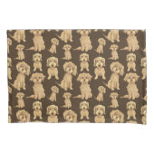 Dog Pattern Brown labradole goudendoedle Kussensloop (Voorkant)