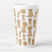 Dog Pattern Brown labradole goudendoedle Latte Mok (Voorkant)
