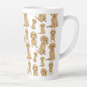 Dog Pattern Brown labradole goudendoedle Latte Mok (Rechts)
