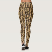 Dog Pattern Brown labradole goudendoedle Leggings (Achterkant)