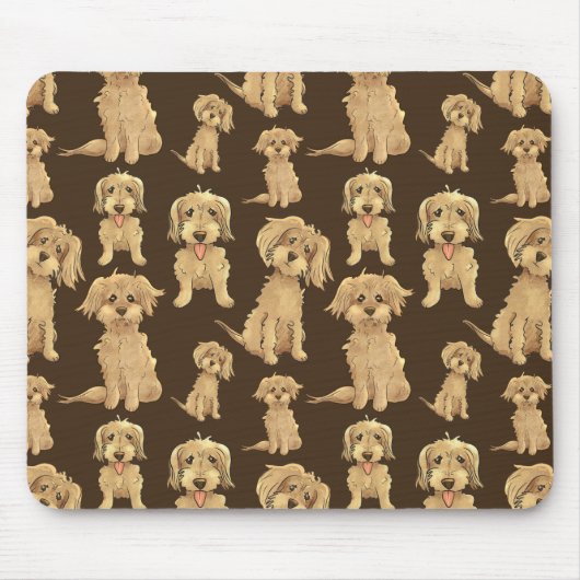 Dog Pattern Brown labradole goudendoedle Muismat (Voorkant)