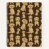 Dog Pattern Brown labradole goudendoedle Notitieboek (Voorkant)