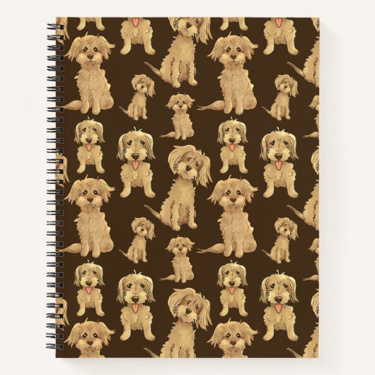 Dog Pattern Brown labradole goudendoedle Notitieboek (Voorkant)