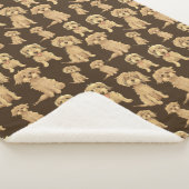 Dog Pattern Brown labradole goudendoedle Sherpa Deken (3/4)