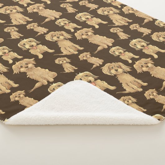 Dog Pattern Brown labradole goudendoedle Sherpa Deken (3/4)