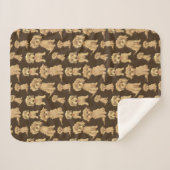 Dog Pattern Brown labradole goudendoedle Sherpa Deken (Voorkant (horizontaal))