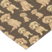 Dog Pattern Brown labradole goudendoedle Tafelkleed (Gekanteld)