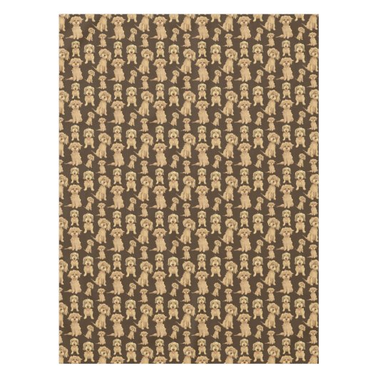 Dog Pattern Brown labradole goudendoedle Tafelkleed (Voorkant)