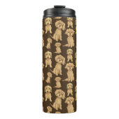 Dog Pattern Brown labradole goudendoedle Thermosbeker (Voorkant)