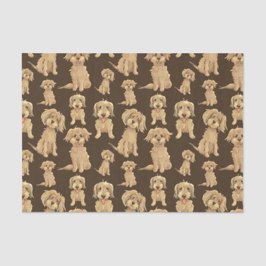 Dog Pattern Brown labradole goudendoedle Tissuepapier (Voorkant)