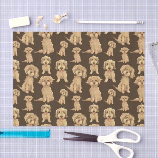 Dog Pattern Brown labradole goudendoedle Tissuepapier (Craft)