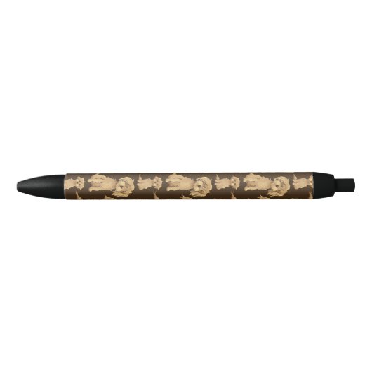 Dog Pattern Brown labradole goudendoedle Zwarte Inkt Pen (Voorkant)