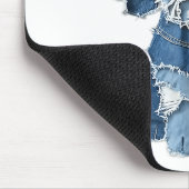 Dog Pattern Denim Patchwork Art Muismat (Hoek)