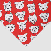 Dog Pattern, Pit Bull Terrier Dog Red Tissuepapier (Detail)