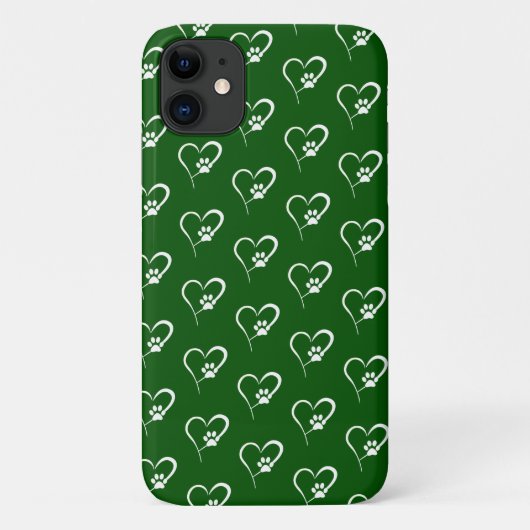 Dog paw-afdruk in Hoesje-Mate iPhone case met wit  (Achterkant)