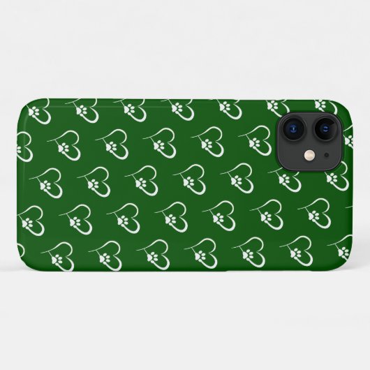 Dog paw-afdruk in Hoesje-Mate iPhone case met wit  (Achterkant (horizontaal))