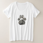 Dog paw-afdruk plus formaat T-shirt (Design voorkant)