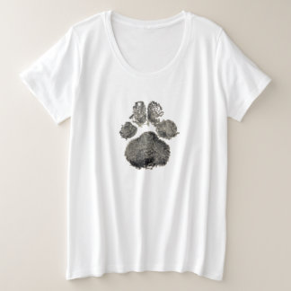 Dog paw-afdruk plus formaat T-shirt