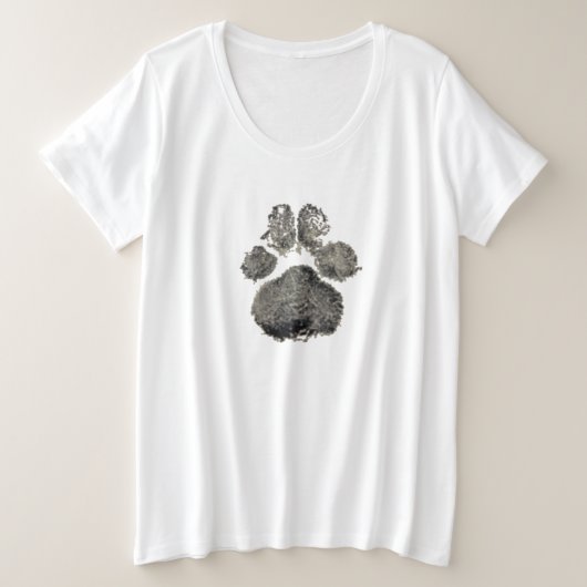Dog paw-afdruk plus formaat T-shirt (Design voorkant)