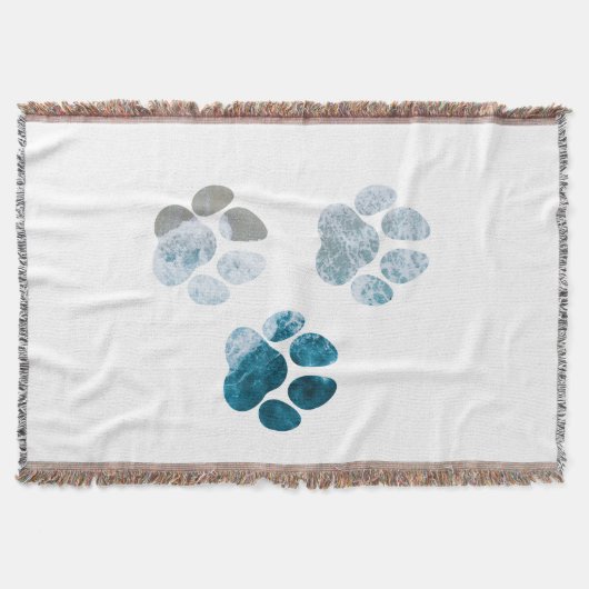 Dog Paw-afdrukken - Beach Waves en Sand Deken (Voorkant)