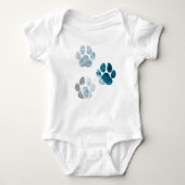 Dog Paw-afdrukken - Beach Waves en Sand Romper (Voorkant)