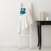 Dog Paw-afdrukken - Beach Waves en Sand Sherpa Deken (In situ)