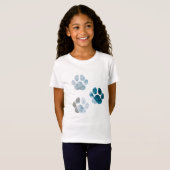 Dog Paw-afdrukken - Beach Waves en Sand T-shirt (Voorkant volledig)
