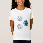 Dog Paw-afdrukken - Beach Waves en Sand T-shirt (Voorkant)