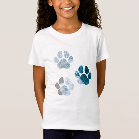 Dog Paw-afdrukken - Beach Waves en Sand T-shirt (Voorkant)