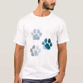 Dog Paw-afdrukken - Beach Waves en Sand T-shirt (Voorkant)