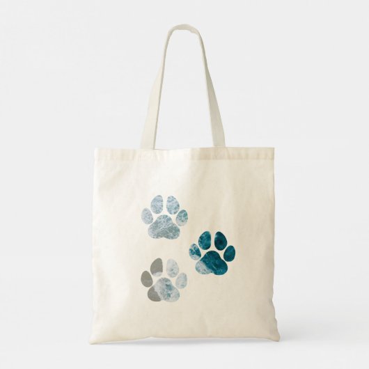 Dog Paw-afdrukken - Beach Waves en Sand Tote Bag (Achterkant)