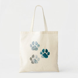 Dog Paw-afdrukken - Beach Waves en Sand Tote Bag