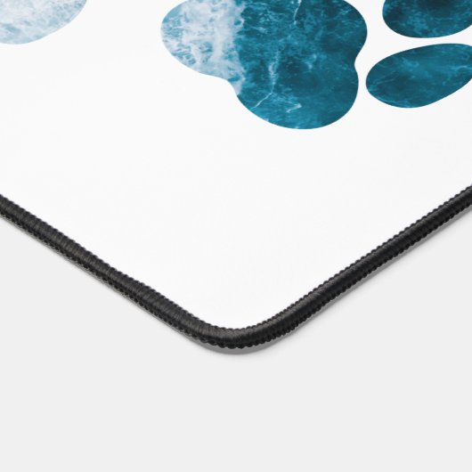 Dog Paw-afdrukken - Beach Waves en Zand Beach Bureaumat (Hoek)