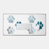 Dog Paw-afdrukken - Beach Waves en Zand Beach Bureaumat (Keyboard & Muis)