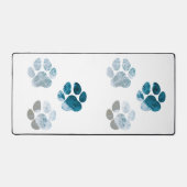 Dog Paw-afdrukken - Beach Waves en Zand Beach Bureaumat (Voorkant)