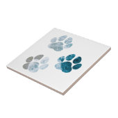 Dog Paw-afdrukken - Beach Waves en Zand Beach Tegeltje (Zijkant)