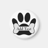 Dog Paw-afdrukken en bot Magneet (Voorkant)
