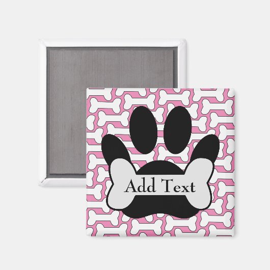 Dog Paw-afdrukken en bot Magneet (Voorkant / Achterkant)
